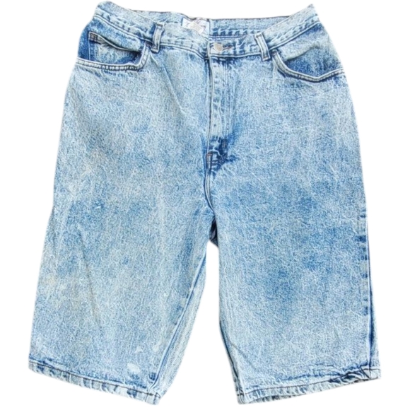 444 Dirty Dancing Size 15/16 Light Blue Denim Shorts Acid Wash 1987 - Picture 1 of 8